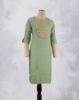Picture of Dark Blue Rayon Embossed Work Straight Kurti