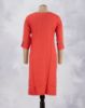 Picture of Dark Blue Rayon Embossed Work Straight Kurti