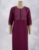 Picture of Dark Blue Embroidery Straight Kurti