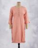 Picture of Lite Orange Rayon Vertical Line work Straight Kurti