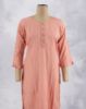 Picture of Lite Orange Rayon Vertical Line work Straight Kurti