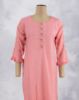 Picture of Lite Orange Rayon Vertical Line work Straight Kurti