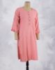 Picture of Lite Orange Rayon Vertical Line work Straight Kurti