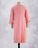 Picture of Lite Orange Rayon Vertical Line work Straight Kurti