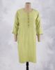 Picture of Lite Orange Rayon Vertical Line work Straight Kurti