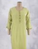 Picture of Lite Orange Rayon Vertical Line work Straight Kurti