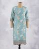 Picture of Sky Blue Silk Cotton Straight Kurti