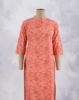 Picture of Orange Cotton Floral Straight Kurti