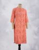 Picture of Orange Cotton Floral Straight Kurti