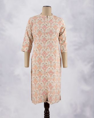 Picture of Orange Chinese Collar Kurti