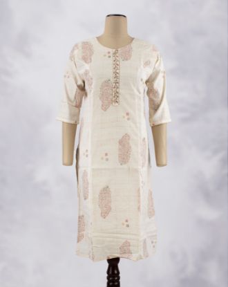 Picture of Ivory Embroidery Works Straight Kurti