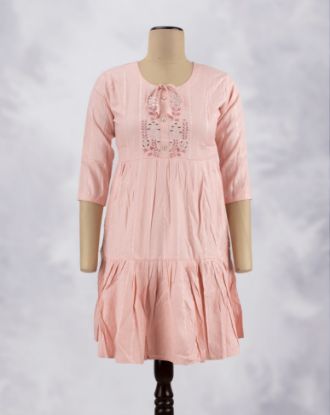 Picture of Rose Mirror Work Umbrella Kurti