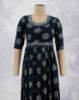 Picture of Dark Blue Neck Embroidery Prints Umbrella Kurti