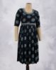 Picture of Dark Blue Neck Embroidery Prints Umbrella Kurti