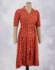 Picture of Red Floral Motif's Prints Umbrella Kurti