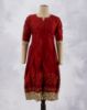 Picture of Honey Brown Border Prints Umbrella kurti