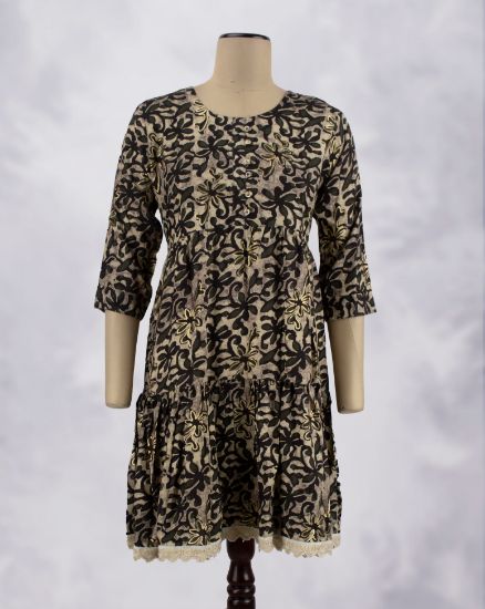 Picture of Dark Green Prints Umbrella Kurti