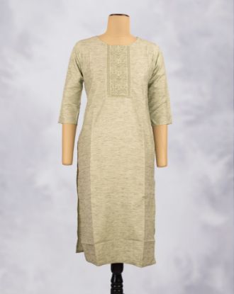 Picture of Green Mirror Works Straight Kurti