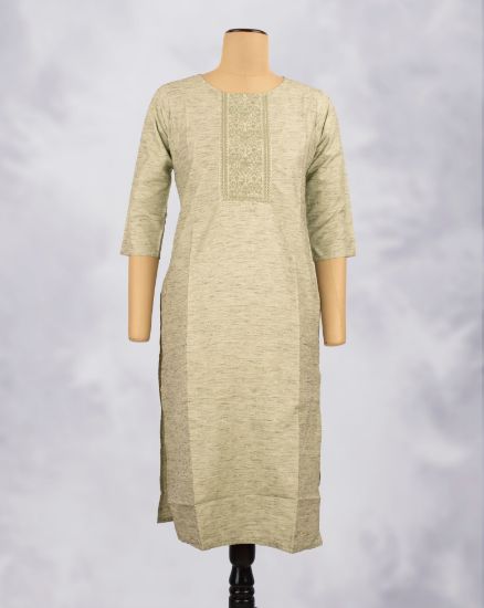 Picture of Green Mirror Works Straight Kurti