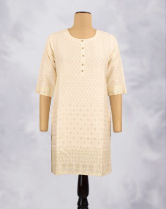 Picture of Pink Gold Prints Straight Kurti