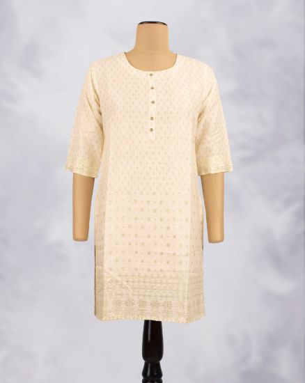 Picture of Pink Gold Prints Straight Kurti