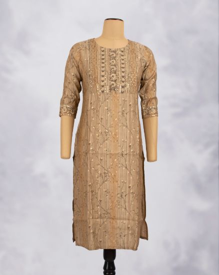Picture of  Lite Green Sequence Works Straight Kurti