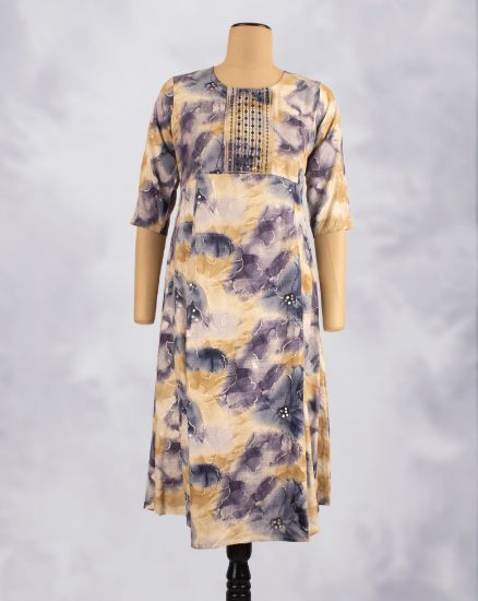 Picture of Blue Zari & Embroidery Umbrella Kurti