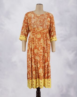 Picture of Orange Zamiki Umbrella Kurti