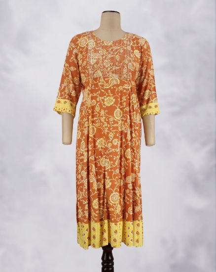 Picture of Orange Zamiki Umbrella Kurti