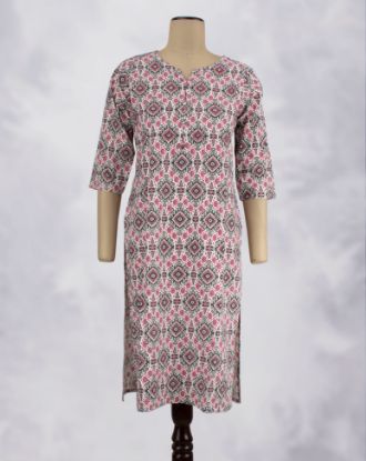 Picture of Rose Motif's Prints Straight Kurti