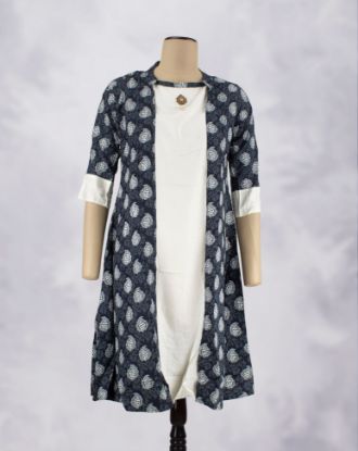 Picture of Navy Blue Full Coat Umbrella Kurti
