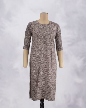 Picture of Grey Stone Work Straight Kurti
