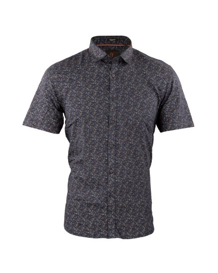 Picture of Blue Cotton Printed Casual Shirt