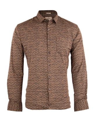 Picture of Dark Brown Digital Printed Casual Shirt 