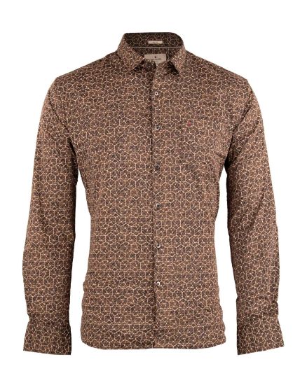 Picture of Dark Brown Digital Printed Casual Shirt 