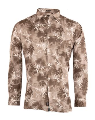 Picture of Brown With Grey Digital Printed Shirt