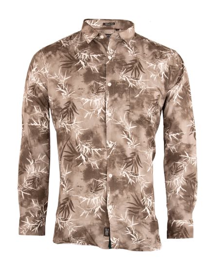 Picture of Brown With Grey Digital Printed Shirt